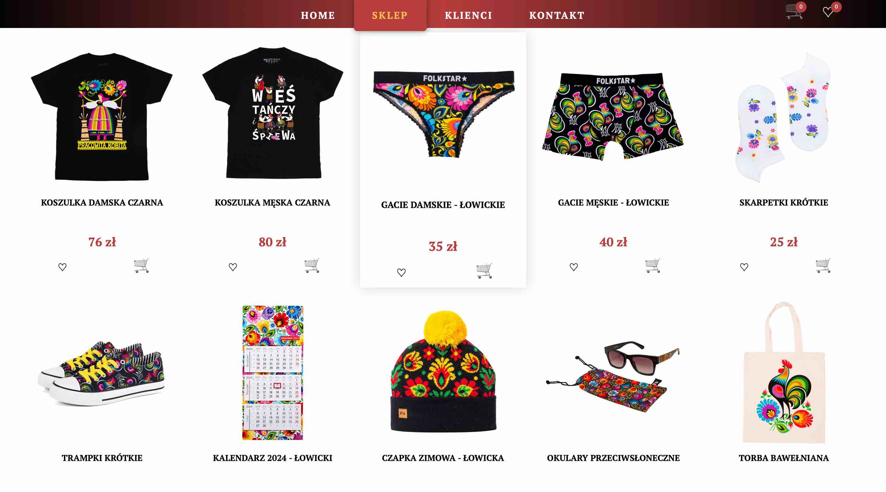 FolkShop eCommerce - zrzut ekranu interfejsu 1